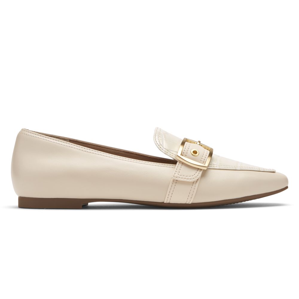 Mocassins Rockport Total Motion Laylani Buckle Senhora - Bege ( 764-RFXOIA )